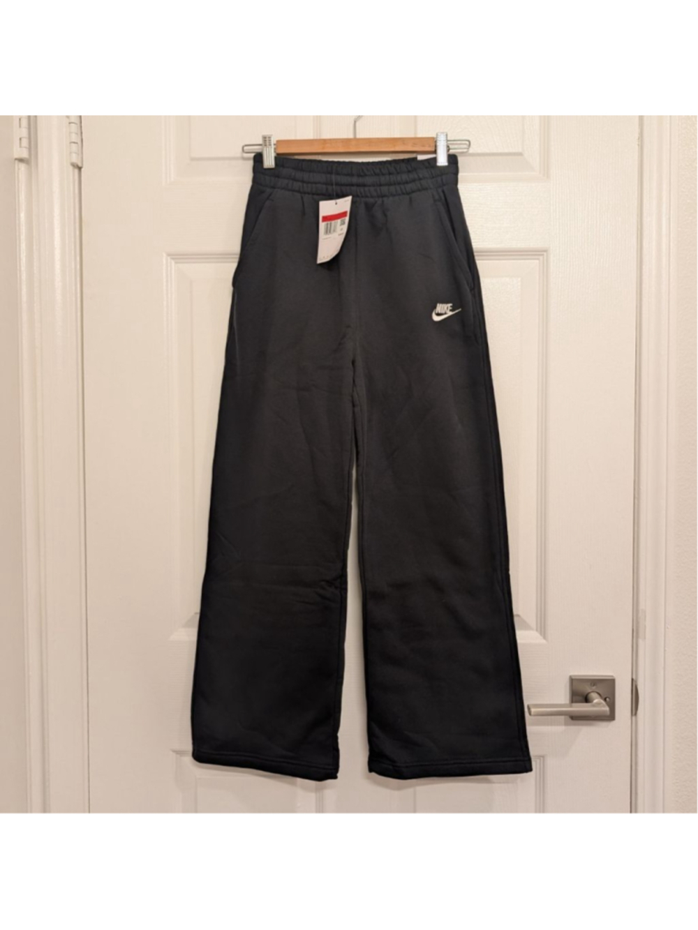 New Nike Sportswear Club Fleece Big Kids' (Girls') High-Waisted Wide-Leg Pants L